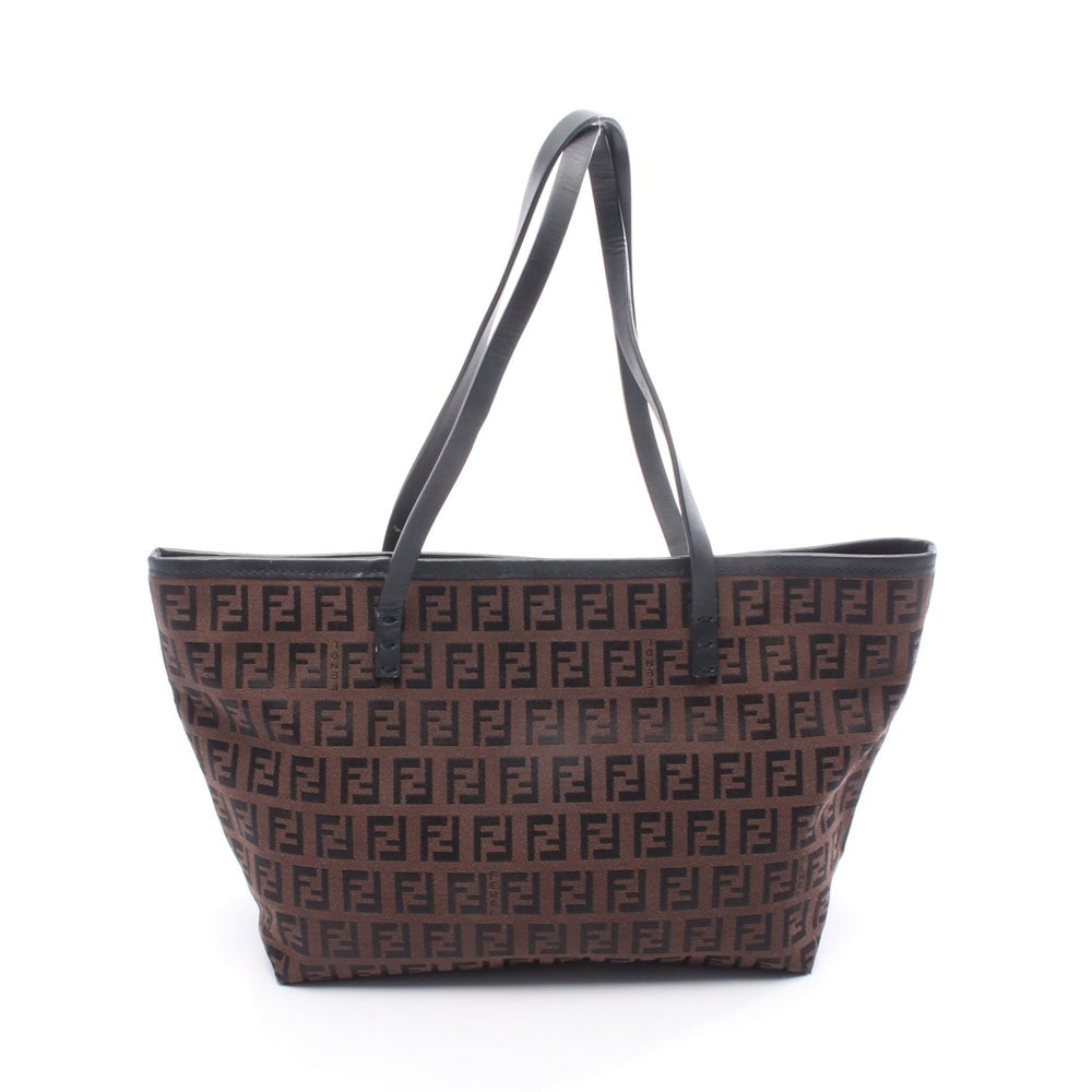 Fendi Zucchino Canvas Tote Brown (1 of 7)