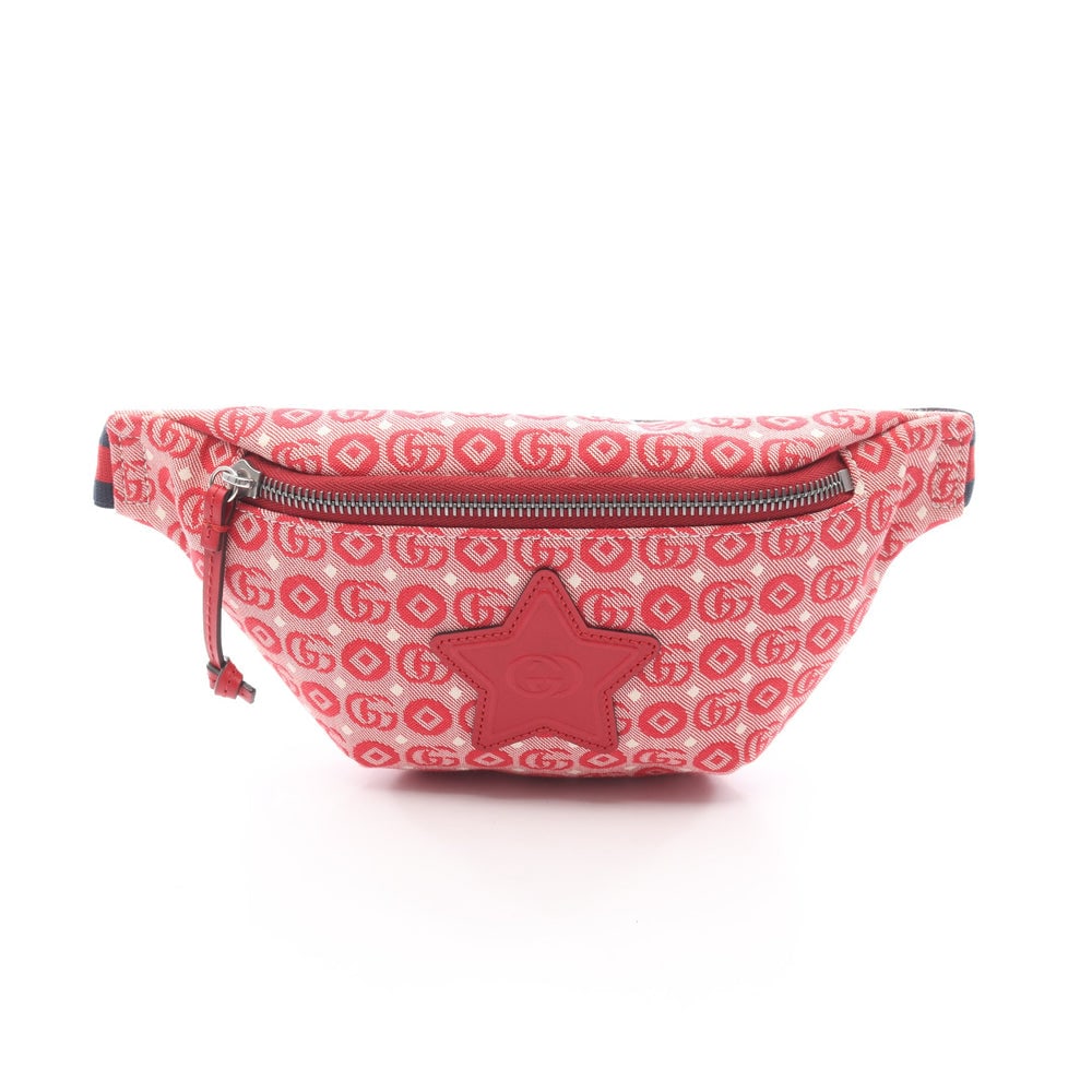 Gucci Star Kids Belt Bag Red: Red and off white canvas and leather kids belt bag. Model 502095. 27 x 13 x 4 cm.