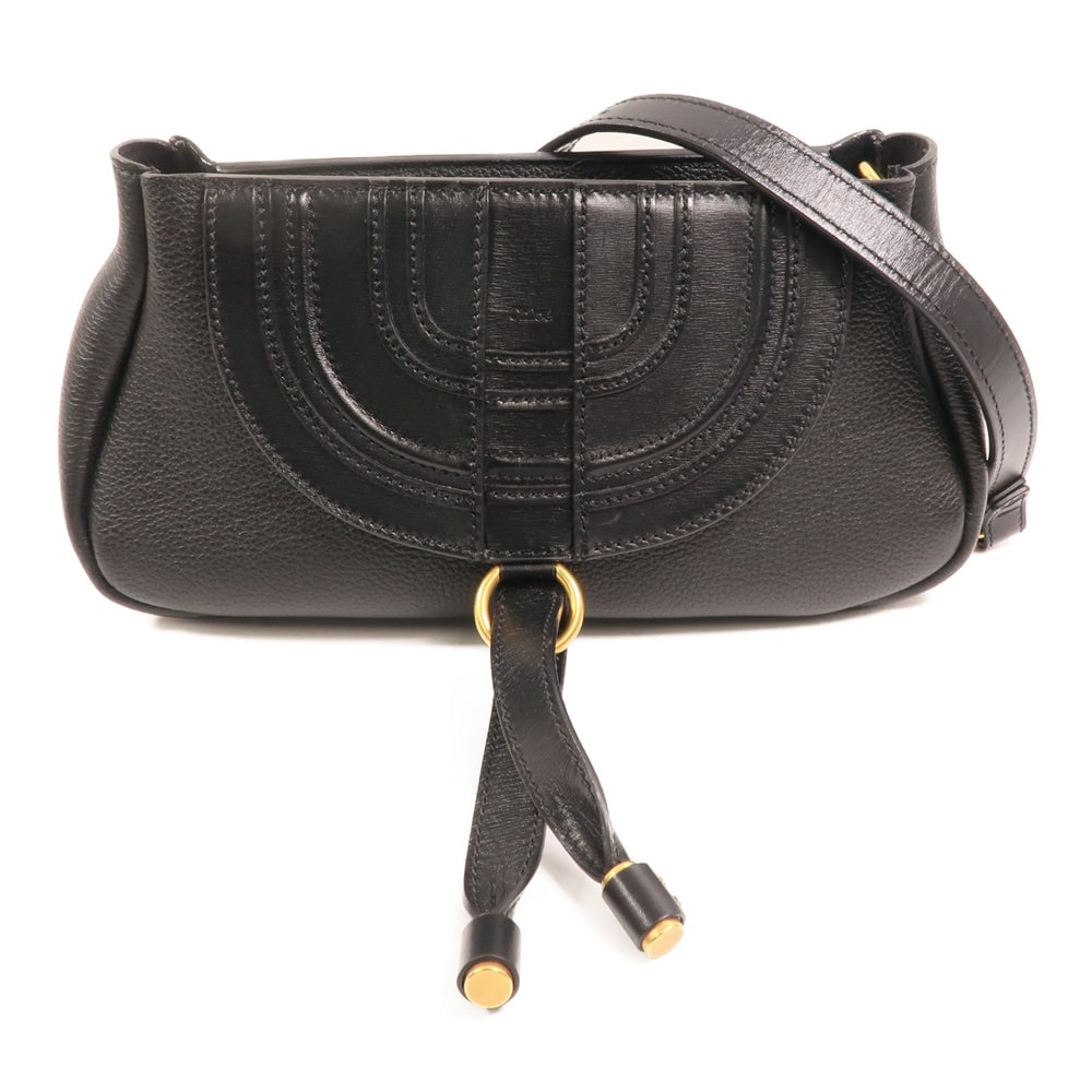 Chloe Black Leather Hobo Bag: Authentic and authenticated Chloe hobo shoulder bag in black calfskin. Product no. 03235765-8. Approx. 26W x 14H x 8D cm with 48-58 cm shoulder strap. Includes storage bags and shoulder strap.