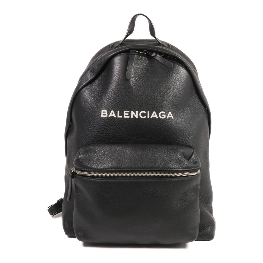 Balenciaga Everyday Backpack Black: Authentic and authenticated Balenciaga Everyday backpack in black calfskin. Product no. 1000-2-235269. Approx. 28W x 36H x 13D cm with 15 cm handle and 51-66 cm straps. Includes storage bags.