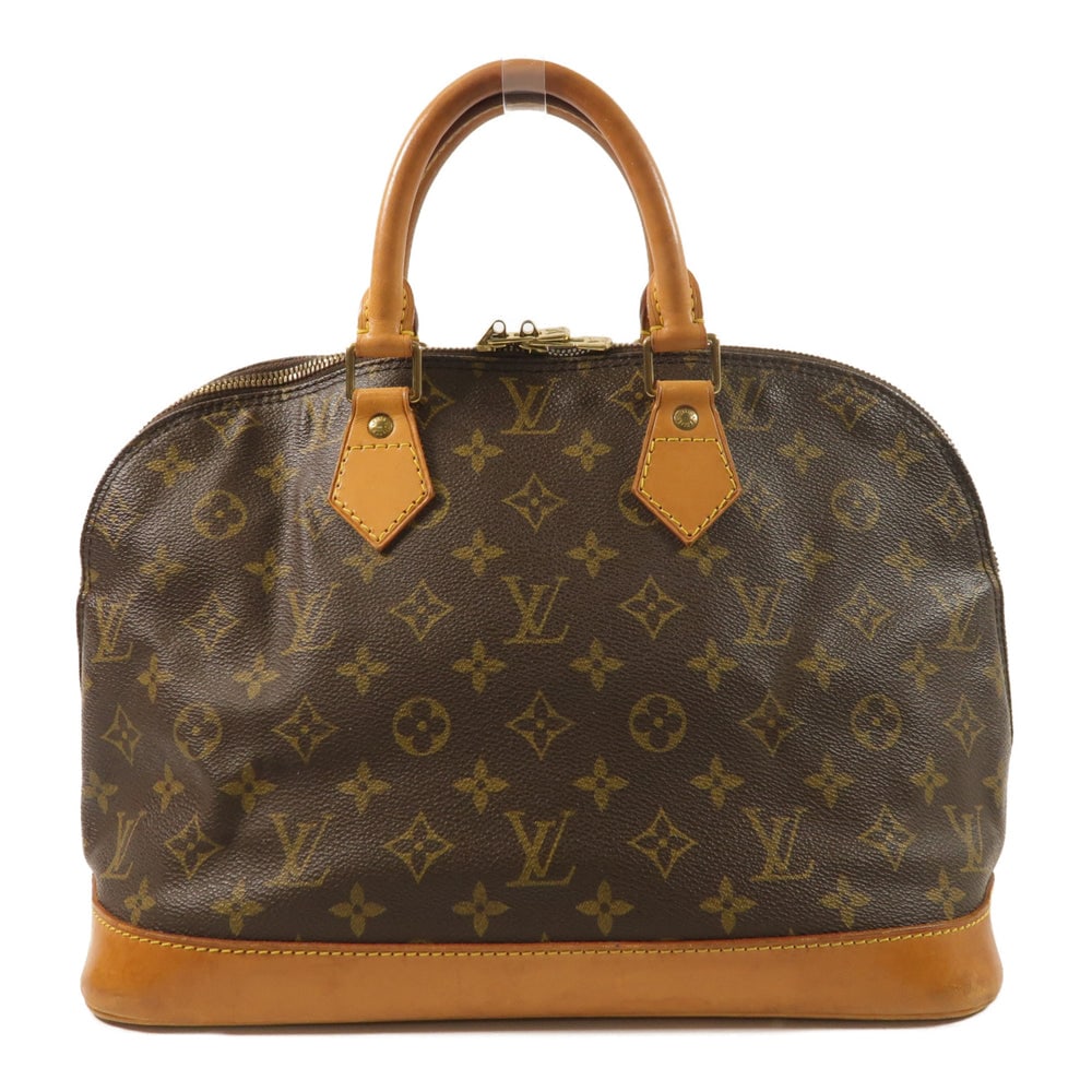 Louis Vuitton Alma Monogram Handbag: Authentic and authenticated Louis Vuitton Alma handbag in brown Monogram PVC coated canvas. Product no. VI1923. Approx. 32W x 22.5H x 16D cm with 28 cm handle.