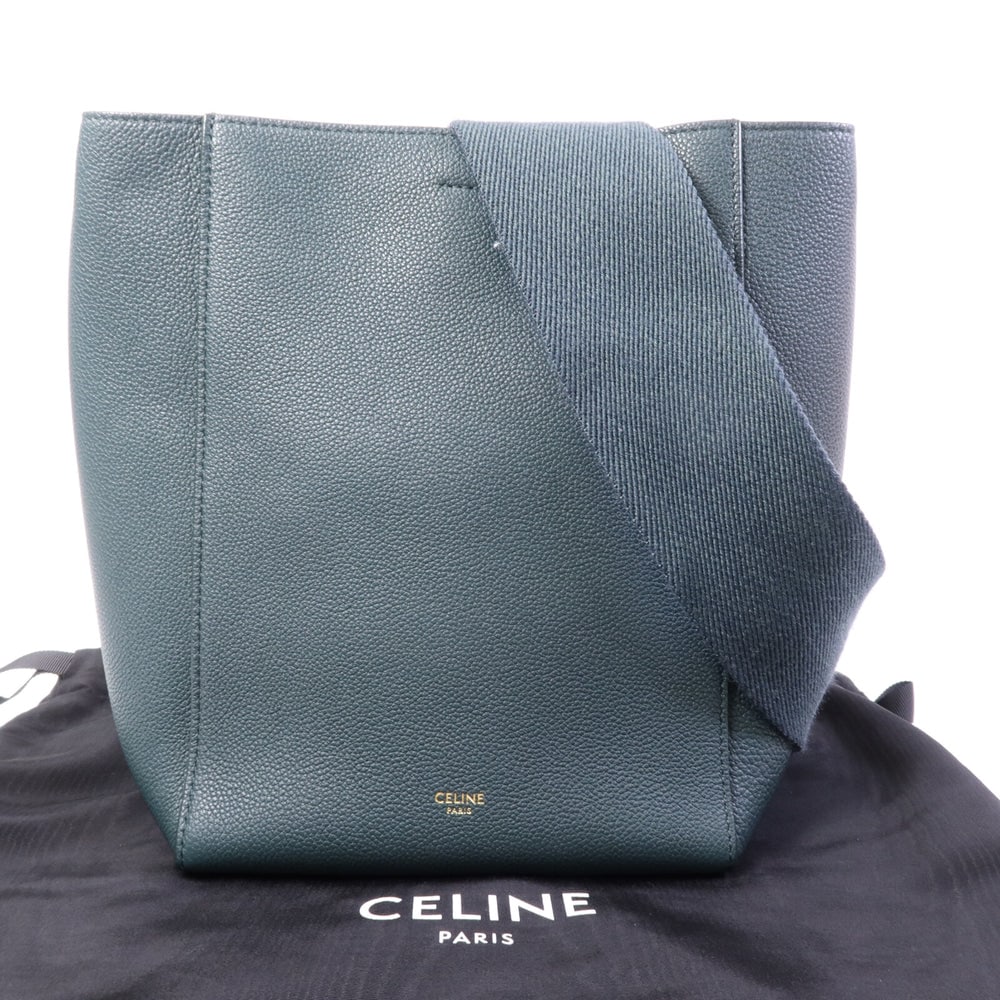 Celine Small Sangle Bucket Green - 10