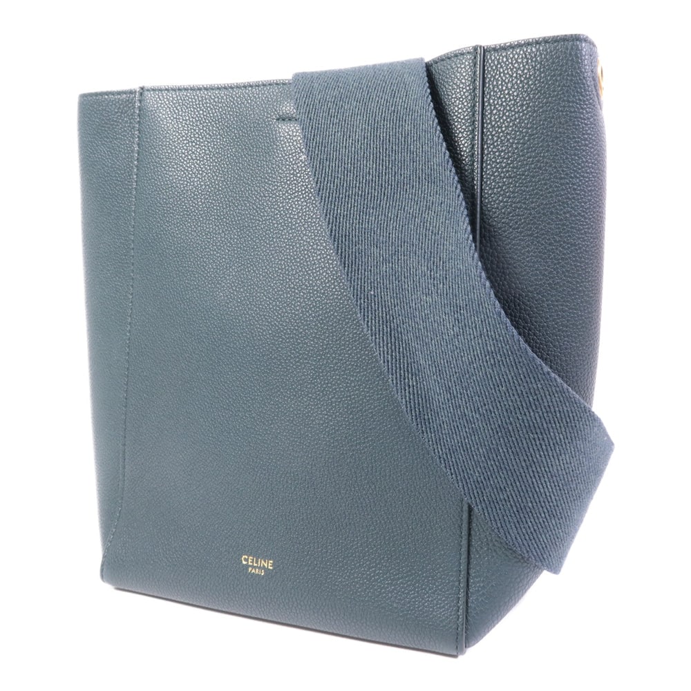 Celine Small Sangle Bucket Green - 3