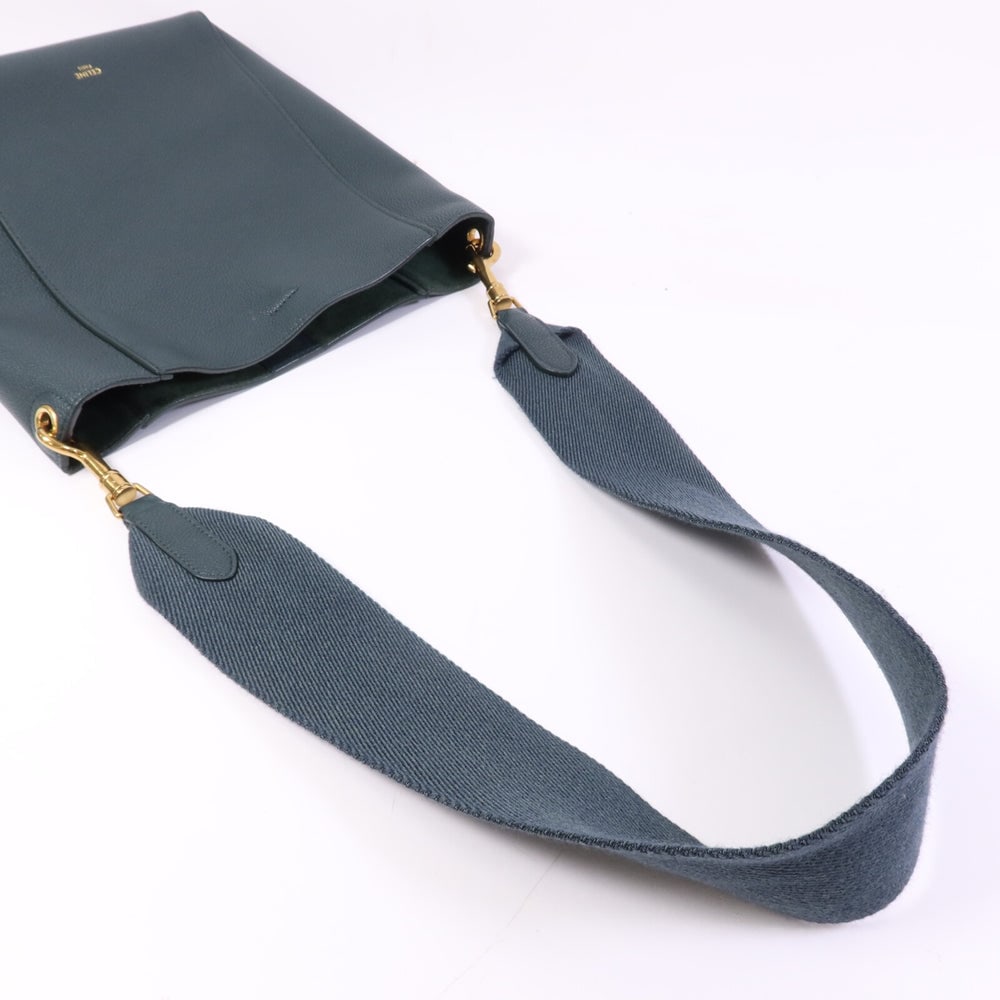 Celine Small Sangle Bucket Green - 9