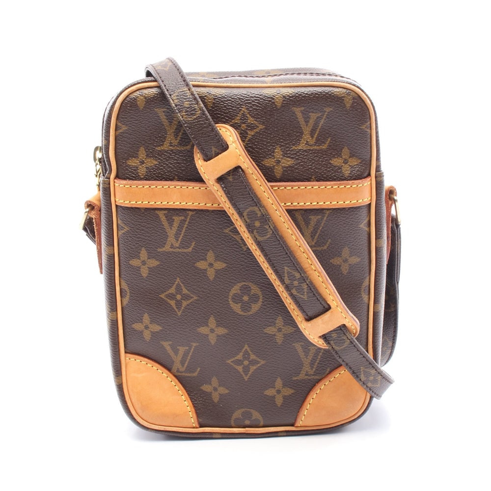 Louis Vuitton Danube Monogram Bag: Authenticated genuine Louis Vuitton Danube shoulder bag in brown Monogram PVC leather, model M45266, product no. TH0035. Approx. H21 x W15 x D4.5 cm with 114-132 cm strap.