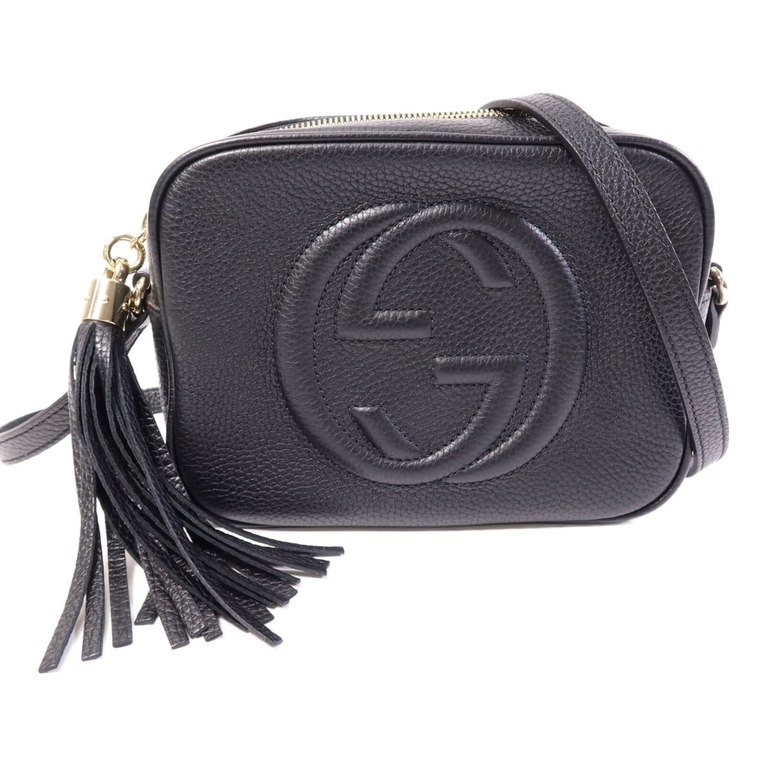 Gucci Soho Disco Black: Soho Disco bag shoulder bag 308364 in black calfskin. Includes storage bags. Size 20 x 15 x 7 cm.