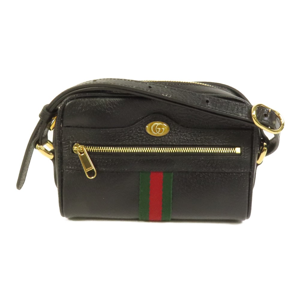Gucci Ophidia Shoulder Bag Black: Black calfskin shoulder bag. Includes storage bag. 17.5 x 12 x 6 cm.