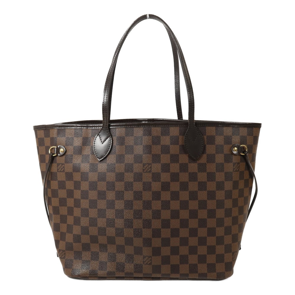 LV Neverfull MM Damier Tote: Authentic and authenticated Louis Vuitton Neverfull MM shoulder bag in brown Damier PVC coated canvas. Product GI3193. Includes storage bags. Approx. 32-46 x 29 x 15 cm.