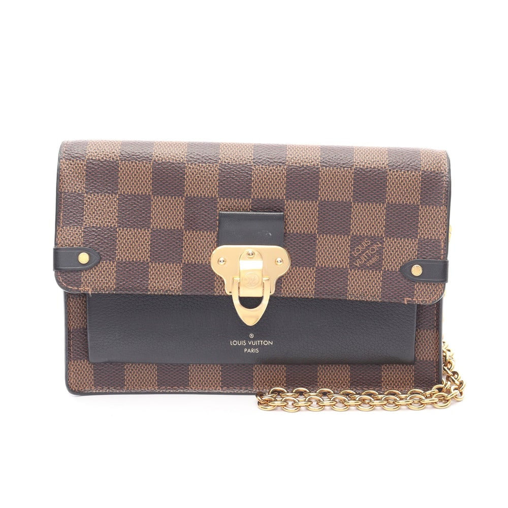 LV Portefeuil Vavin Brown: Brown Damier Ebene PVC Portefeuil Vavin chain wallet. Approx. 19 x 13 x 5 cm; strap 116 cm. Model N60221, product no. CA3189. Authentic and authenticated.
