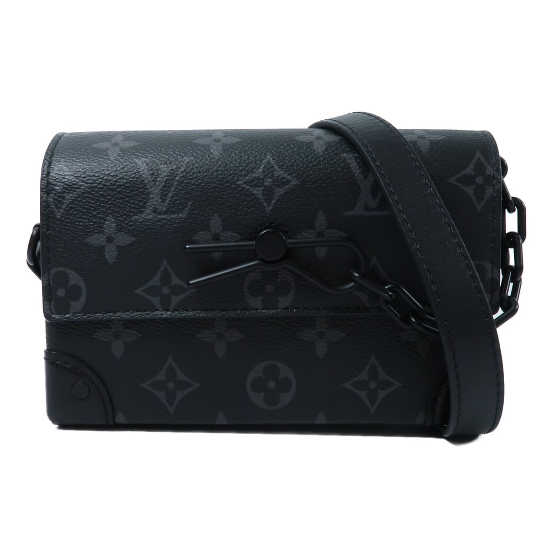 Louis Vuitton Steamer Wearable Wallet: Black monogram eclipse wearable wallet shoulder bag.