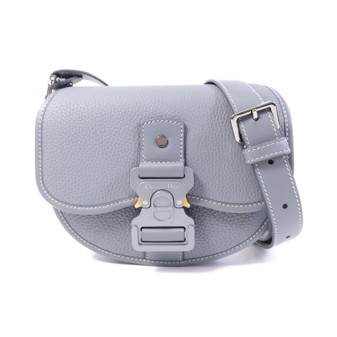 Dior Mini Gallop Shoulder Bag: Blue calfskin mini shoulder bag.