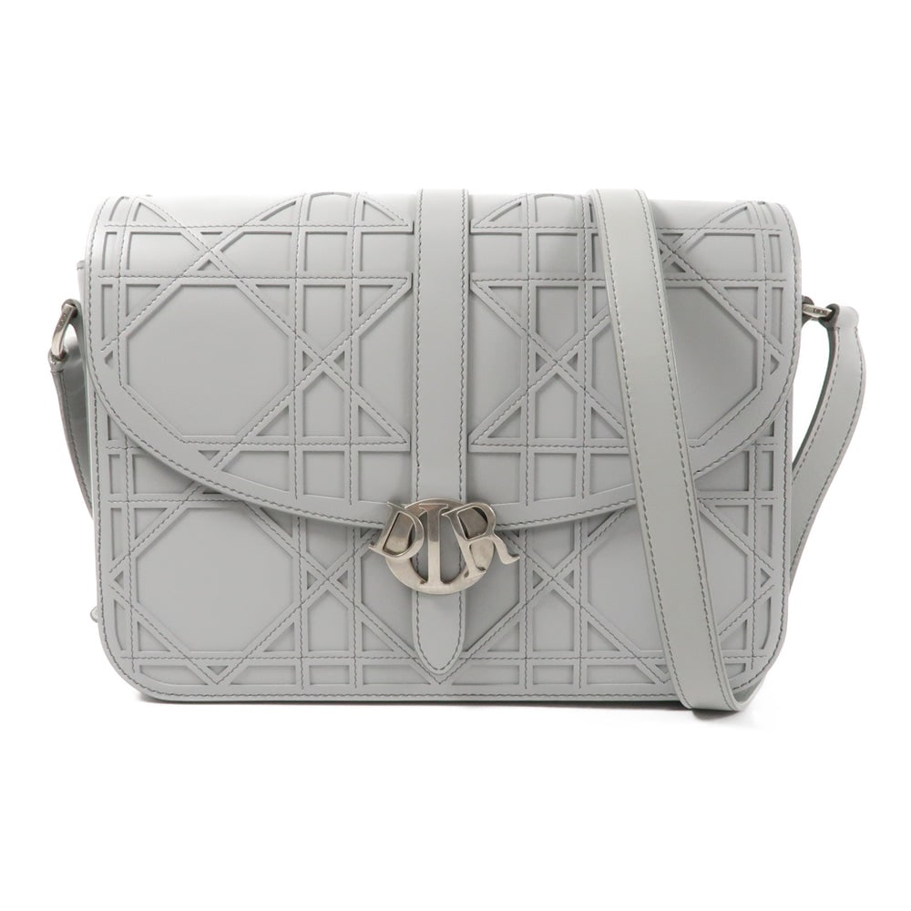 Dior Gray Shoulder Bag: Gray calfskin shoulder bag with SHW; includes guarantee; W26 x H19 x D6 cm; shoulder 97-126 cm. Authentic and authenticated.