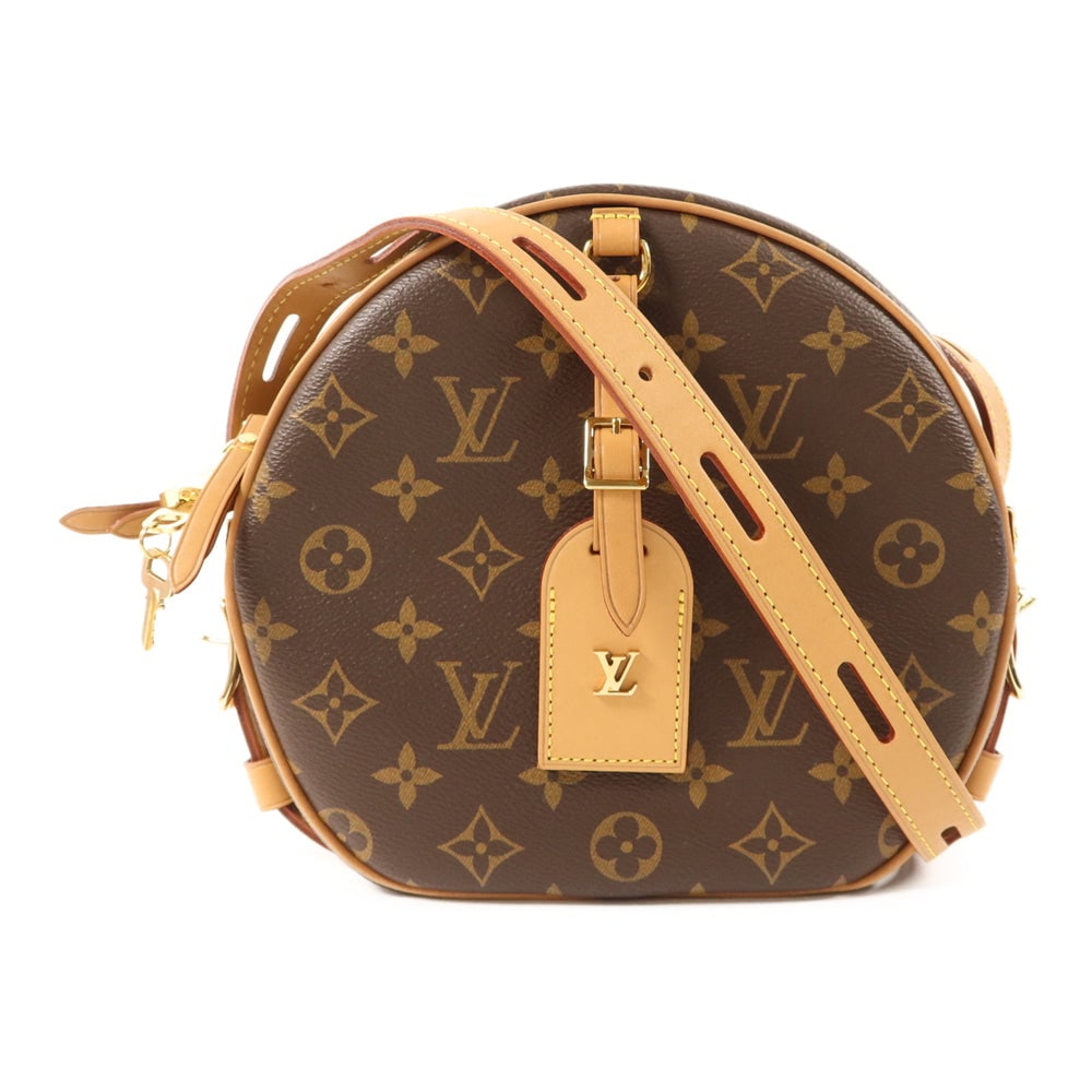 LV Boite Chapeau Souple MM: Brown PVC coated canvas shoulder bag with GHW; includes storage bag and name tag; W22 x H20 x D7 cm. Authentic and authenticated.