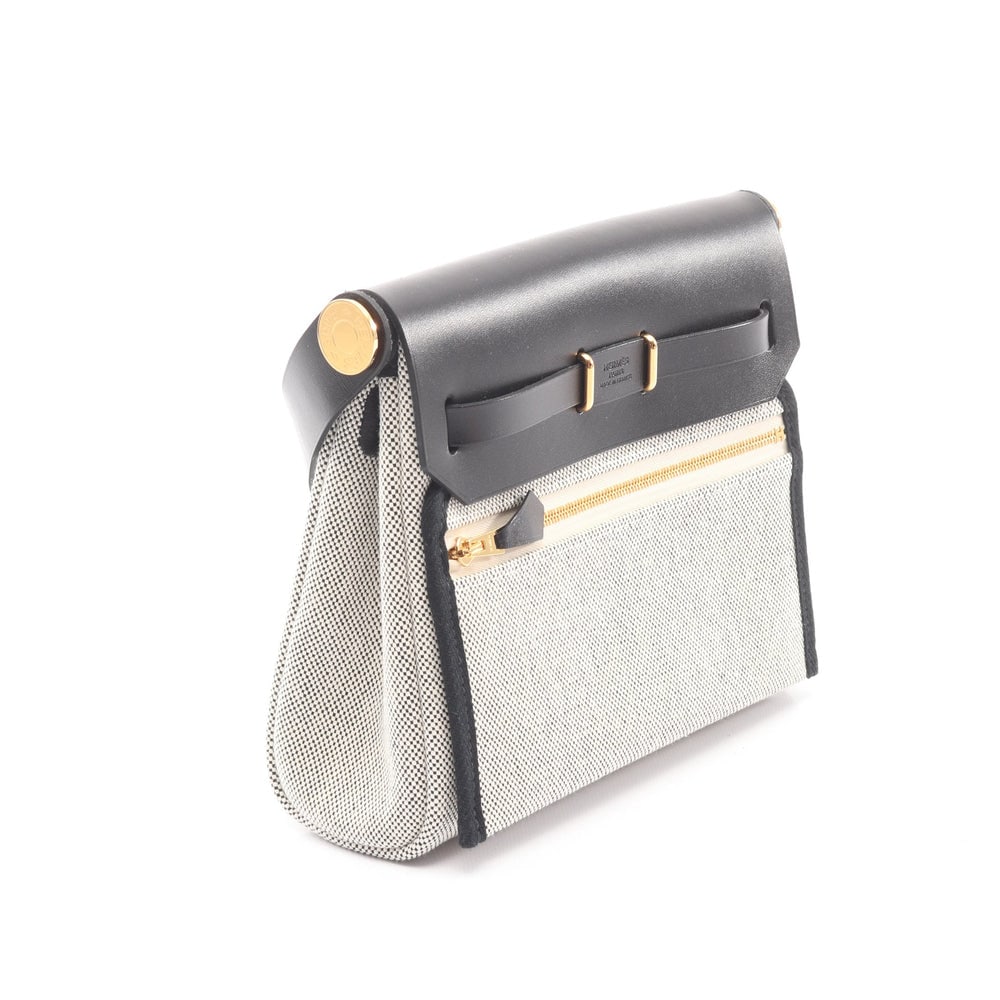 Hermes Herbag Zip Mini Ecru Black - 2