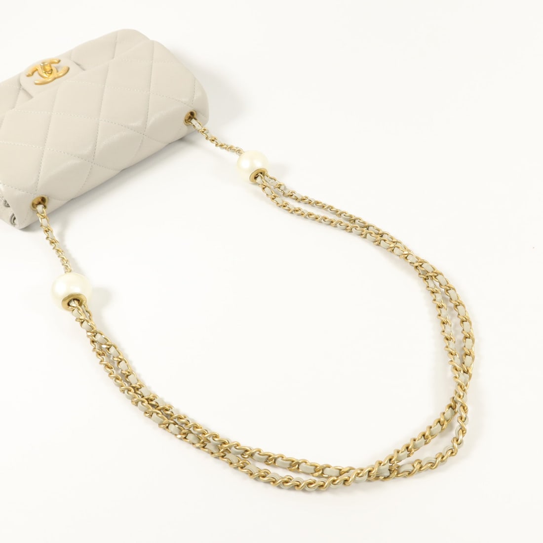 Chanel Chain Shoulder Bag Gray - 8