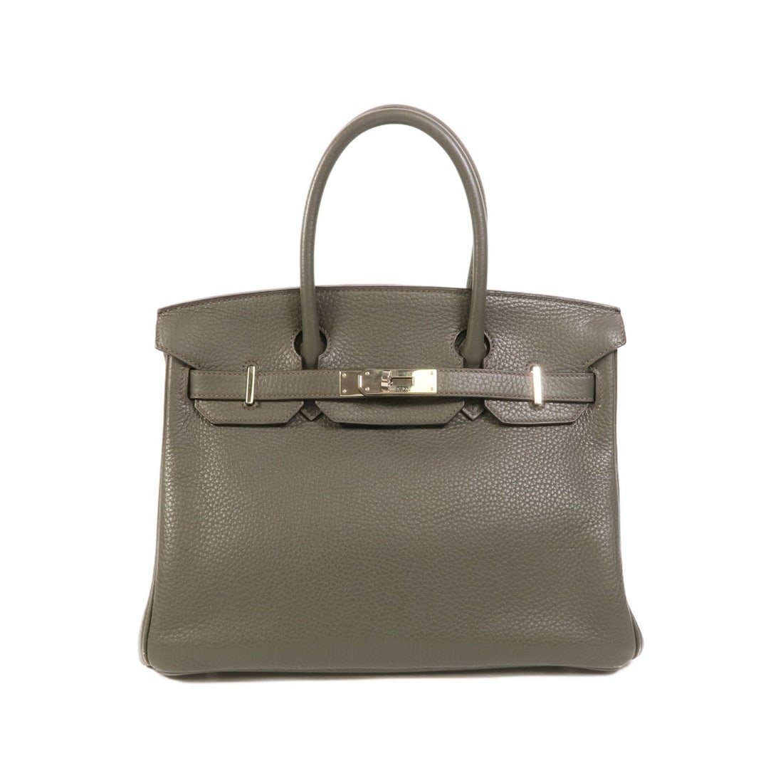 Hermes Birkin 30 Vert de Gris: Vert de Gris Togo leather handbag with palladium-tone hardware.