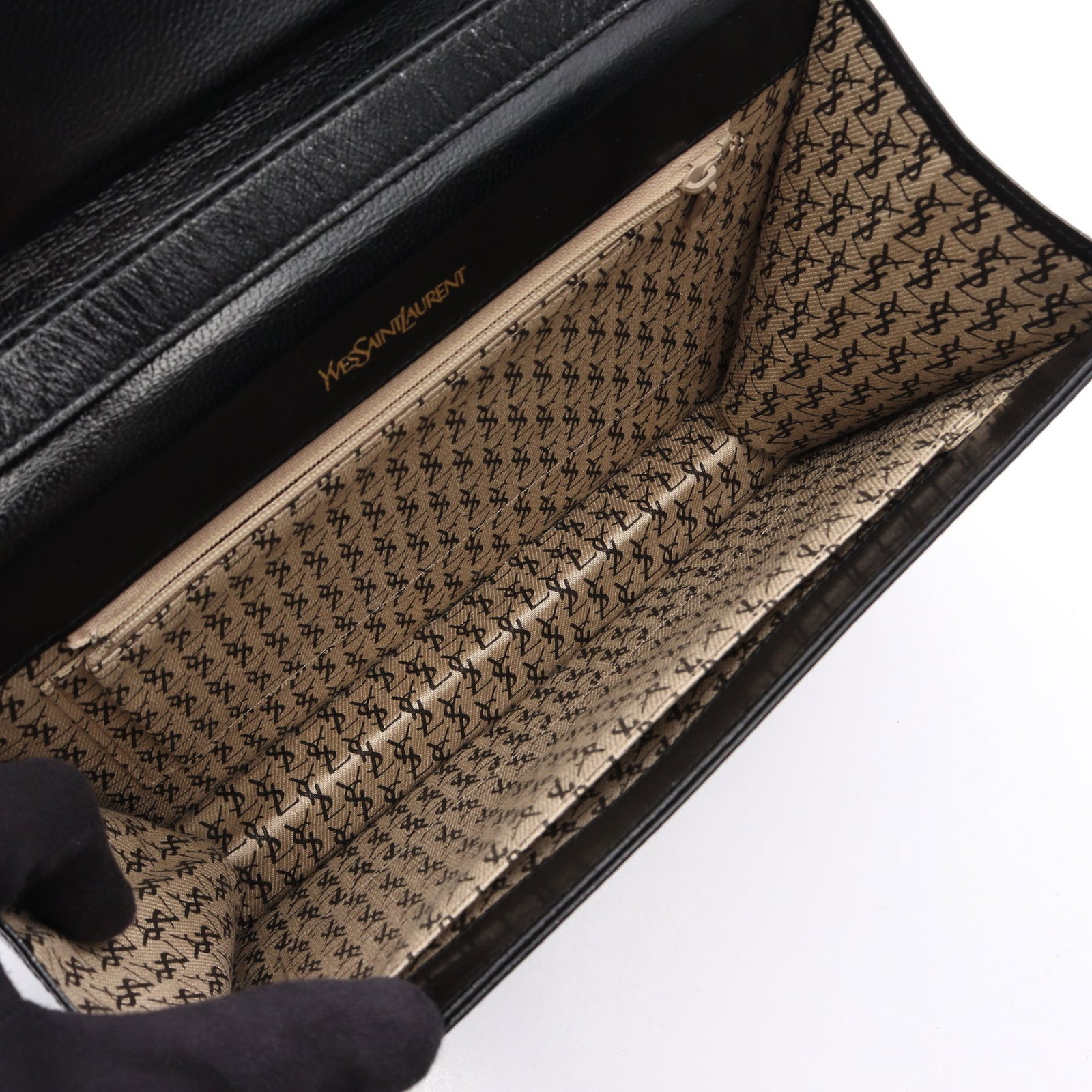 YSL Lizard Embossed Leather Shoulder Bag - 3