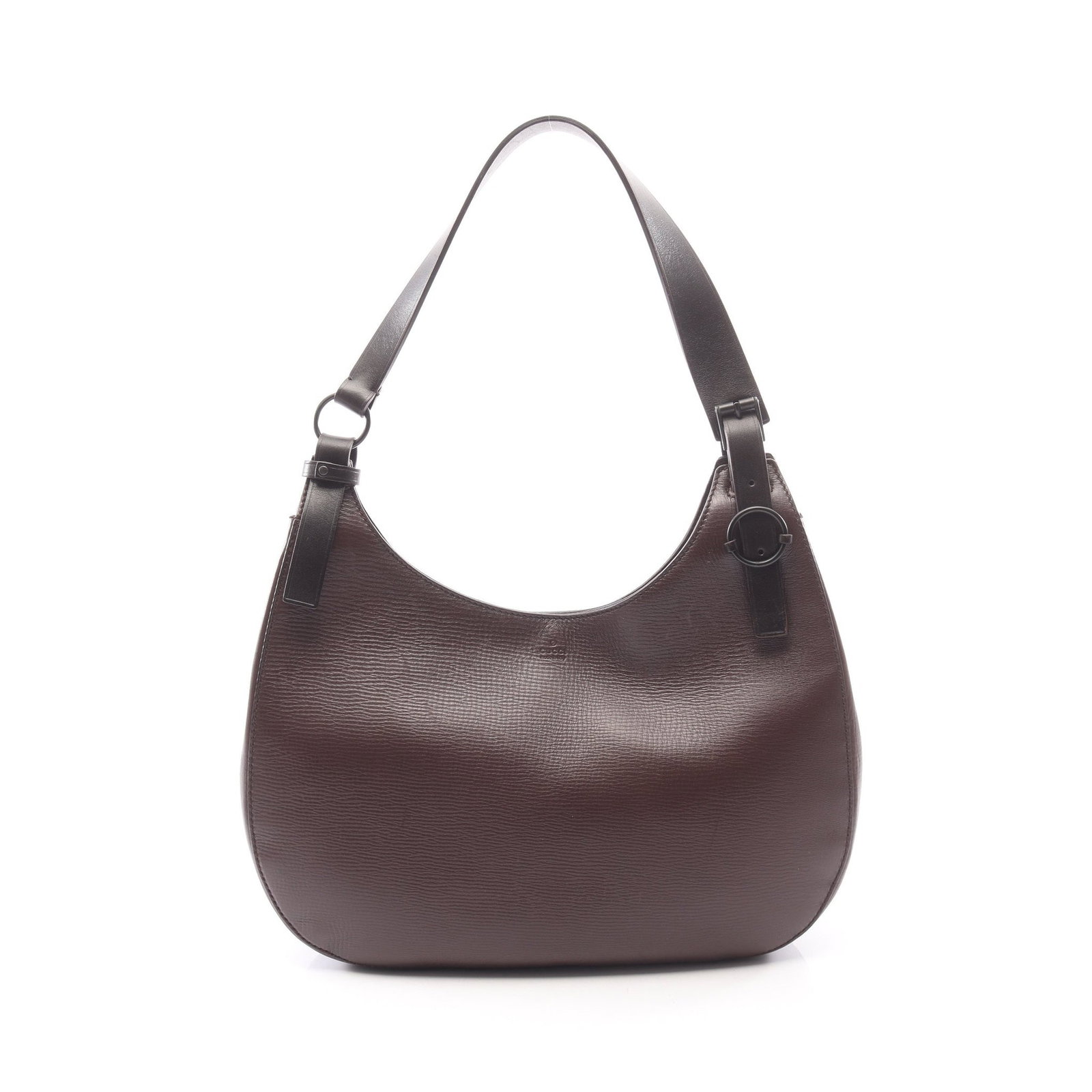 Gucci Leather One Shoulder Bag Brown: Authentic and authenticated Gucci one shoulder bag in dark brown leather. Model 101308. Approx. 22H x 30/32W x 9D cm with 52-57 cm strap and 29 cm max drop.
