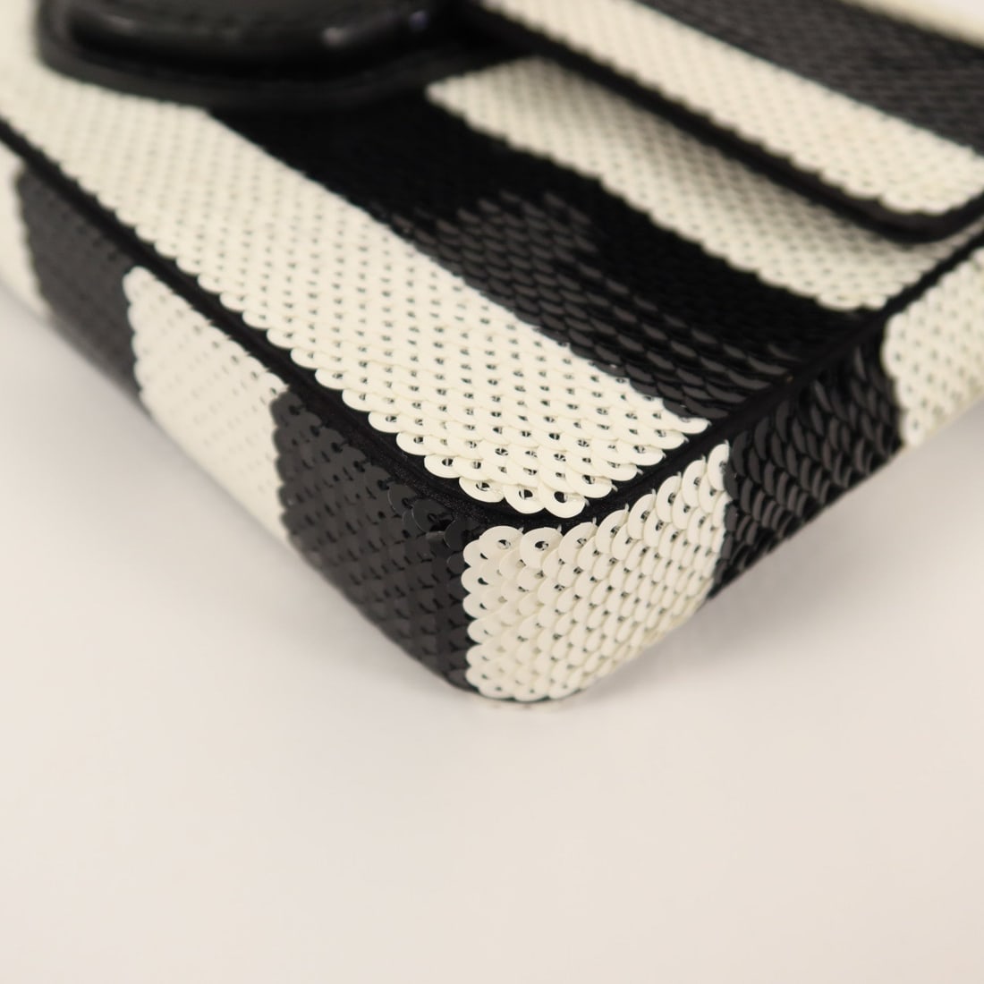 Prada Sequin Patent Clutch Black - 5