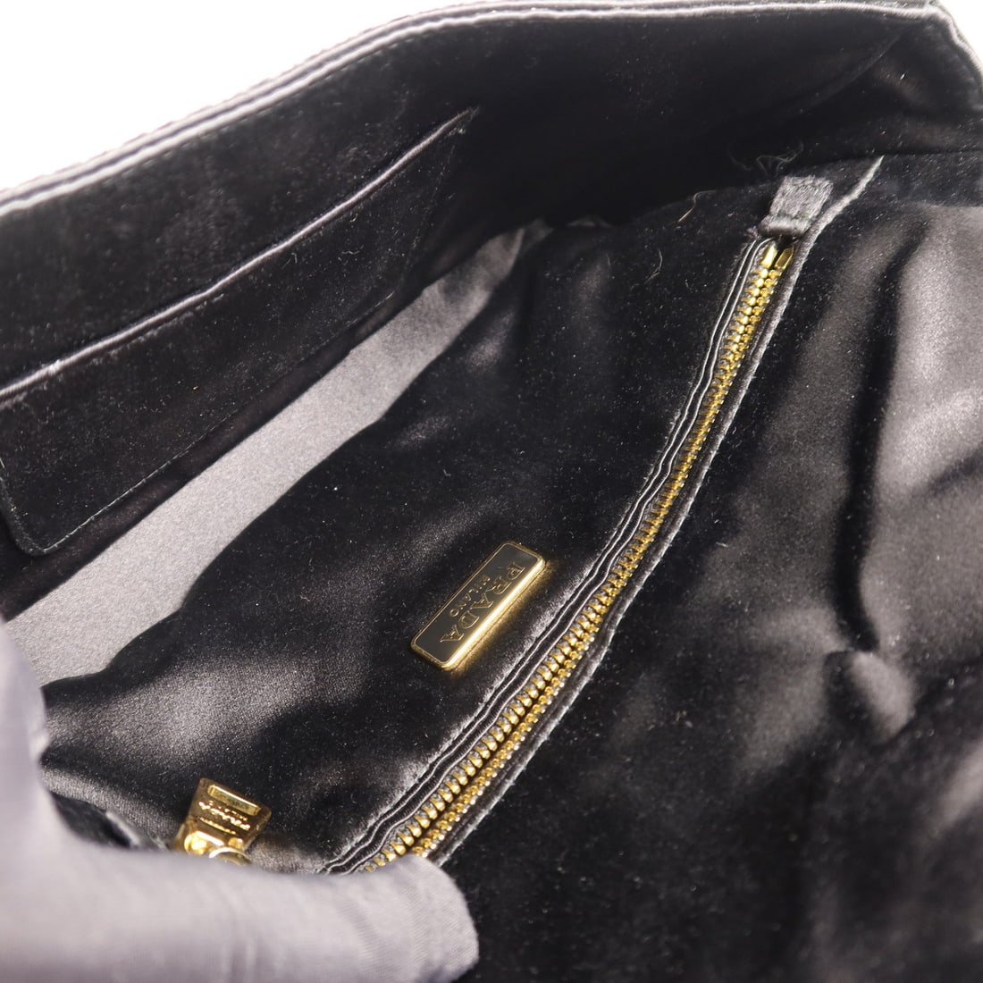 Prada Sequin Patent Clutch Black - 9
