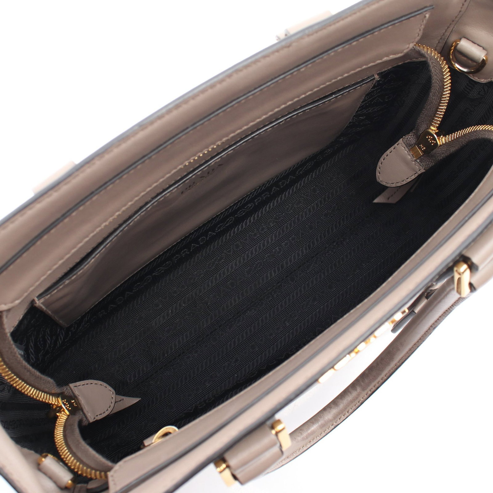 Prada Leather 2WAY Handbag Gray - 3