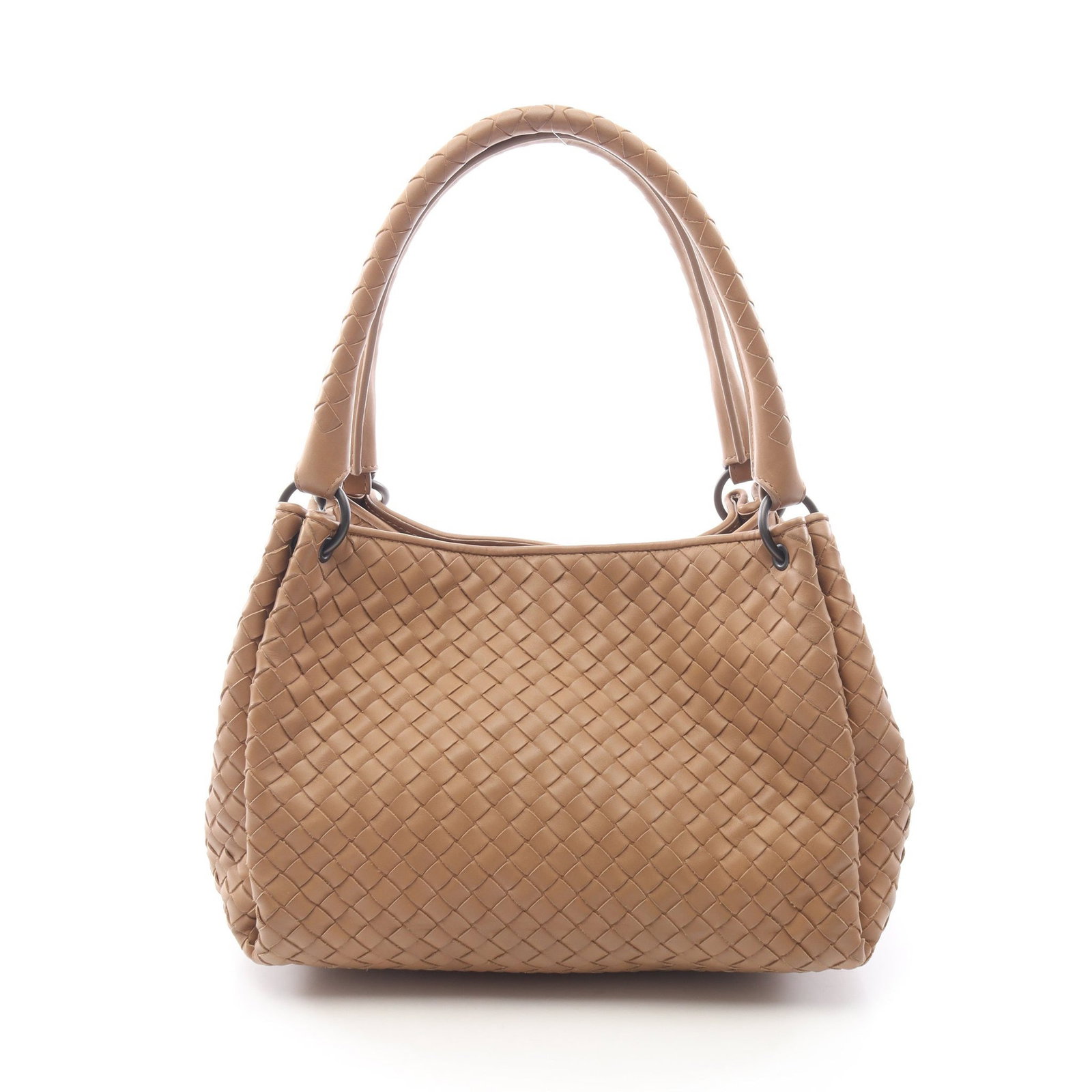 Bottega Intrecciato Parachute Tote: Authentic and authenticated Bottega Veneta Intrecciato Parachute tote handbag in light brown leather. Model 428047. Approx. 20H x 26/29W x 19D cm with 42 cm handle.