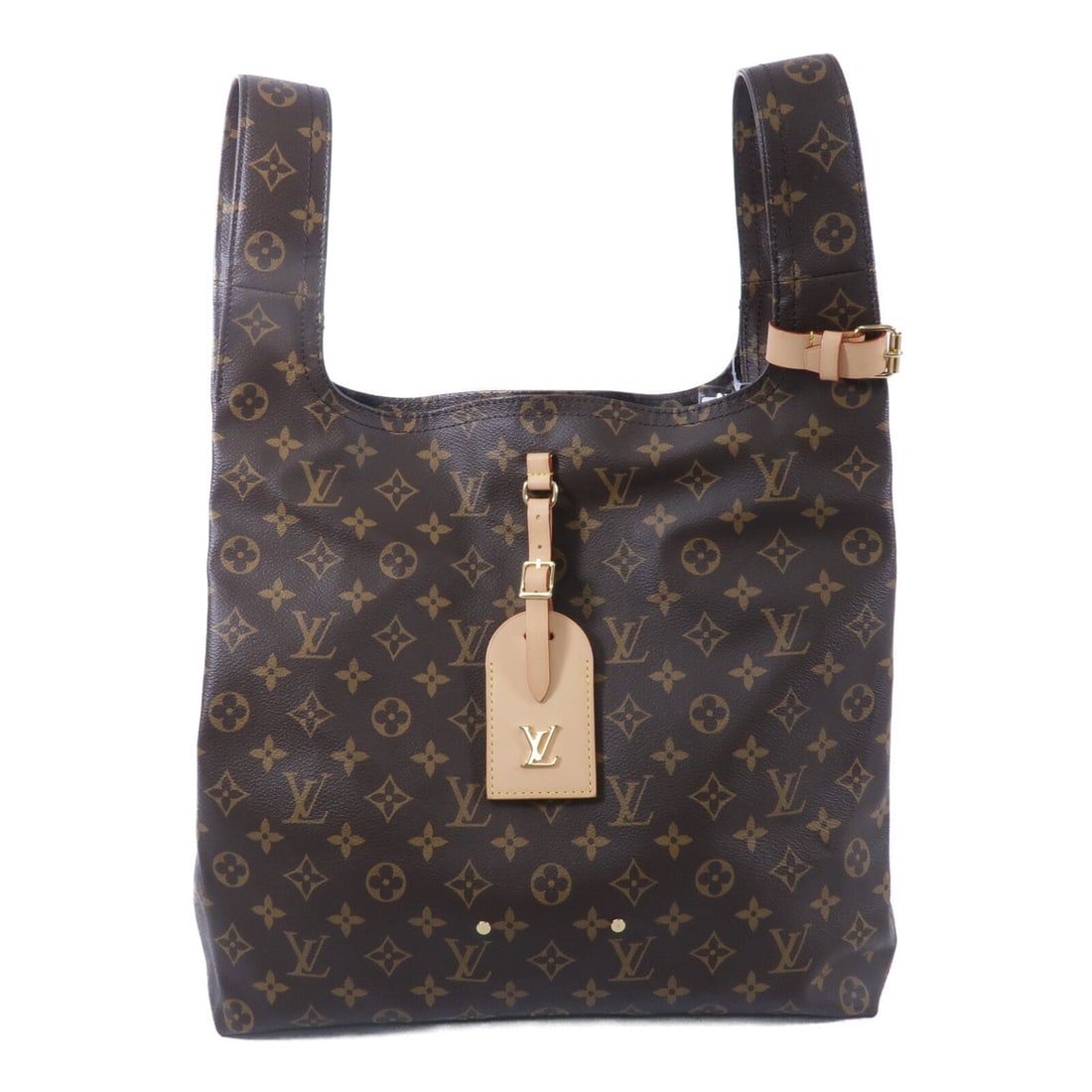 LV Atlantis GM Monogram Shoulder Bag: Authentic and authenticated Louis Vuitton Atlantis GM shoulder bag in brown Monogram PVC coated canvas with RFID. Approx. 34W x 33H x 13D cm with 34 cm handle. Includes storage bags and brand tag.
