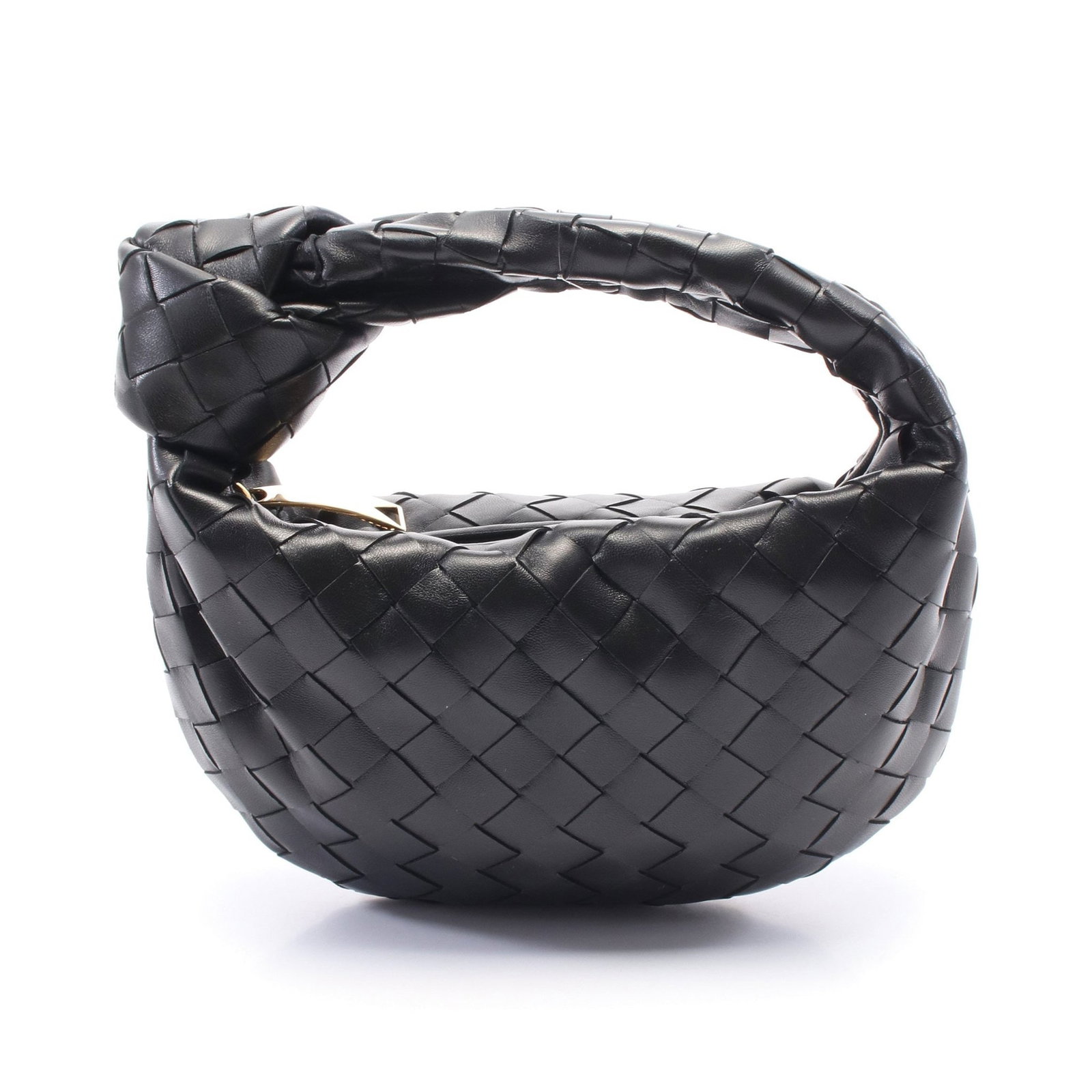 Bottega Mini Jody Handbag Black: Authentic and authenticated Bottega Veneta Mini Jody handbag in black leather. Approx. 13H x 23W x 4D cm with 27 cm handle. Includes storage bags.