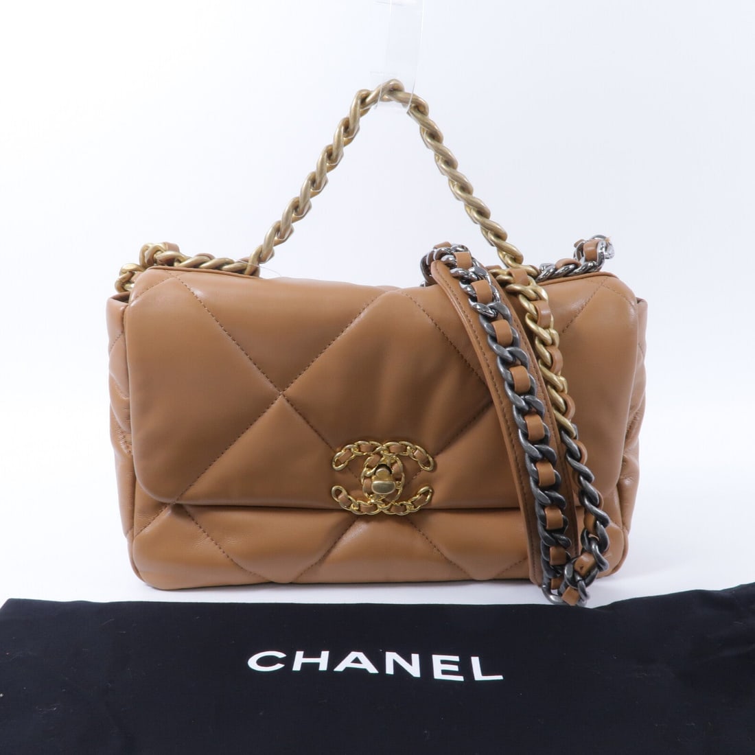 Chanel C19 Small Chain Bag Brown - 11