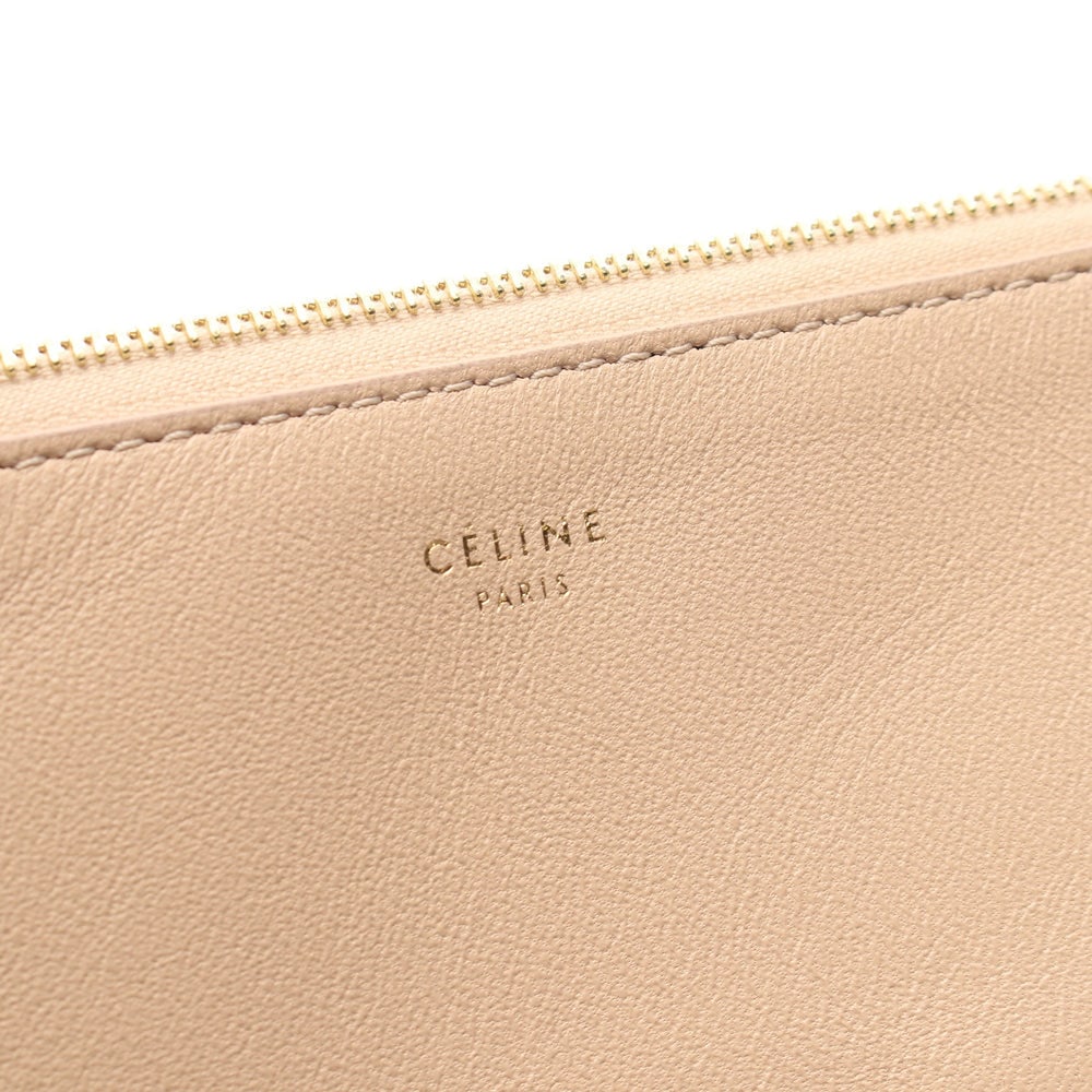 Celine Leather Clutch Beige - 4