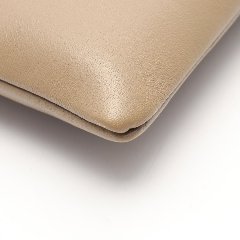 Celine Leather Clutch Beige - 5