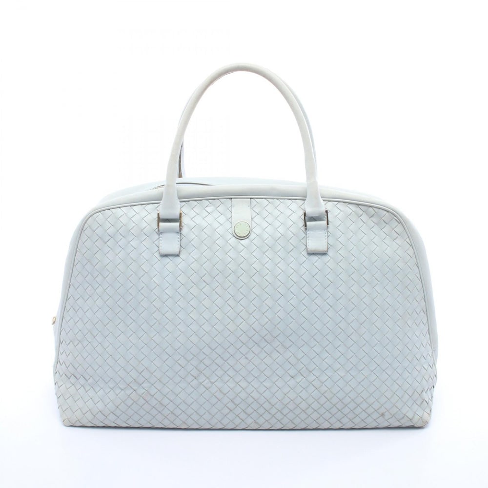 Bottega Intrecciato Boston Blue: Bottega Veneta Intrecciato Boston Bag. Color: Light Blue. Material: Leather. Size: 45 X 28 X 18.5 Cm. Handle: 47 Cm.