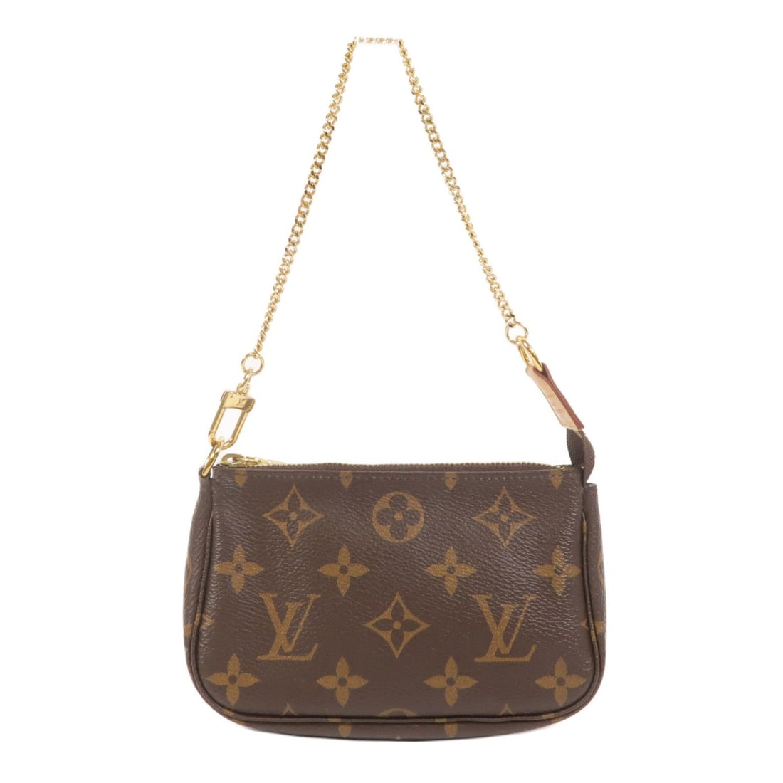 Louis Vuitton Mini Pochette Monogram: Mini Pochette Accessoires M58009 in brown Monogram canvas. Size 14 x 11 x 3 cm.