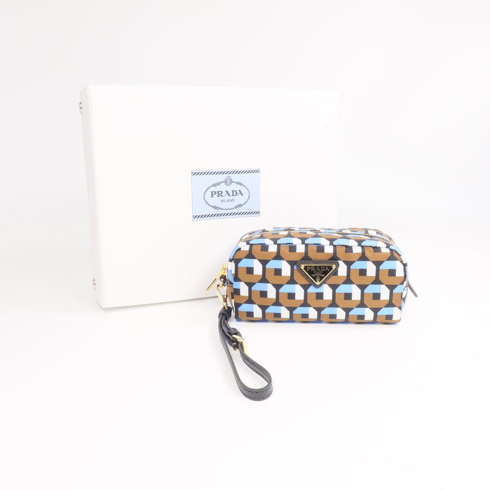 Prada Nylon Pouch Blue Brown - 11