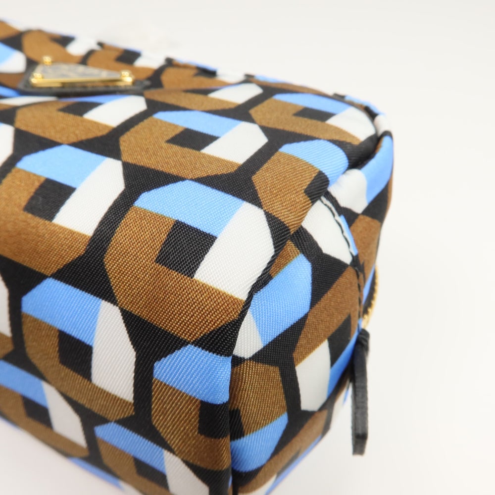 Prada Nylon Pouch Blue Brown - 12