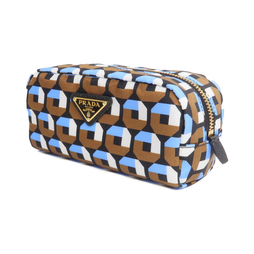 Prada Nylon Pouch Blue Brown - 2