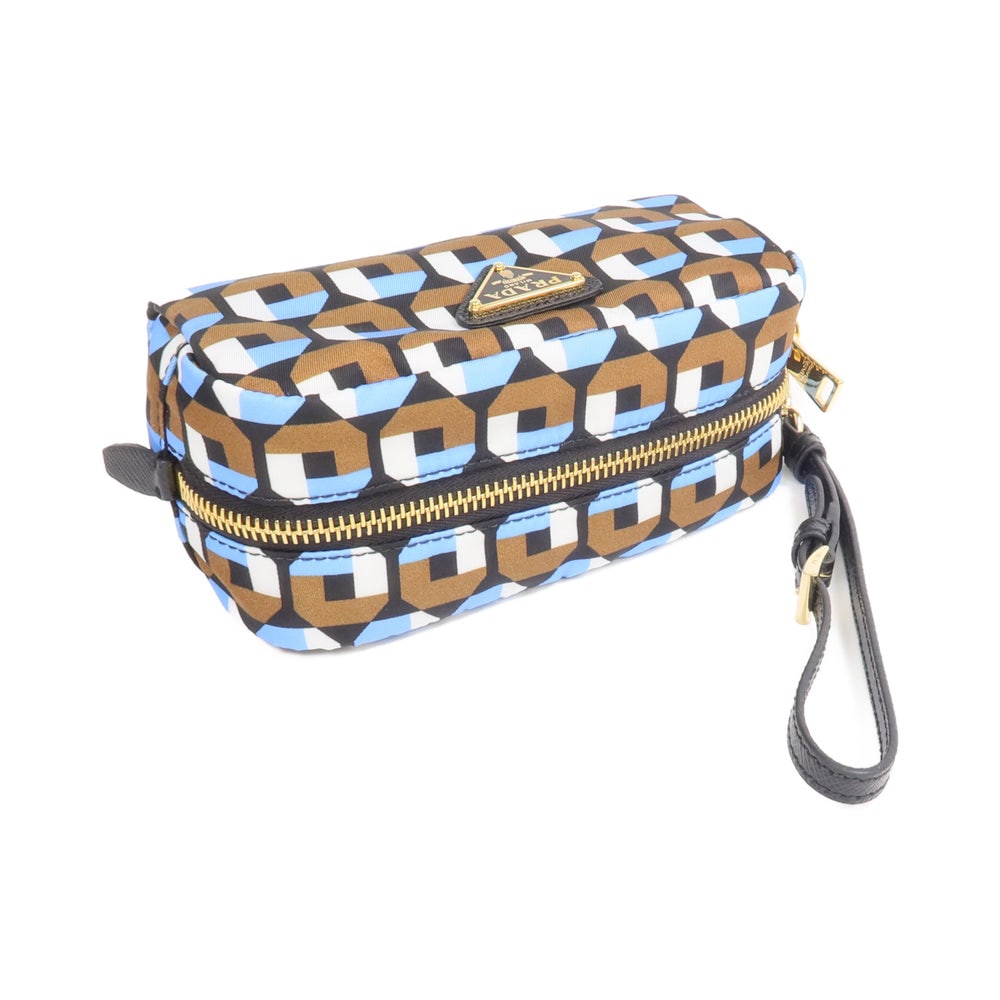Prada Nylon Pouch Blue Brown - 5