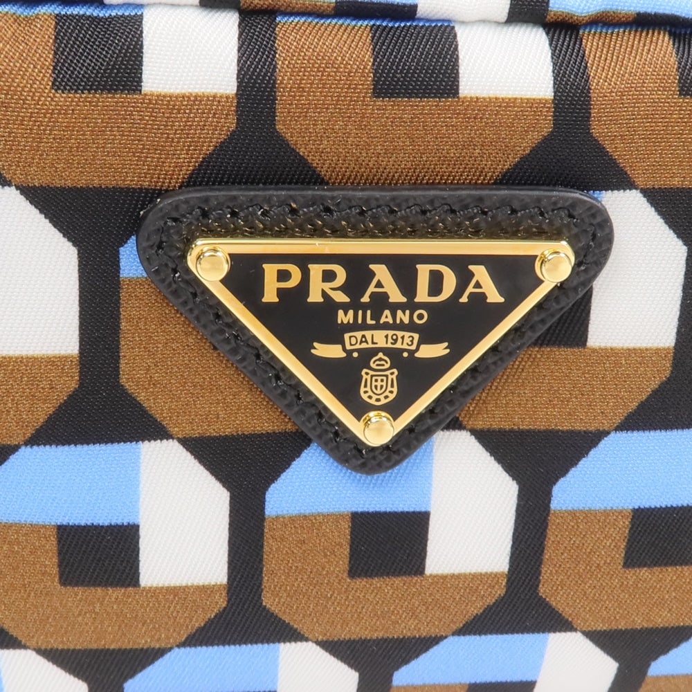 Prada Nylon Pouch Blue Brown - 7