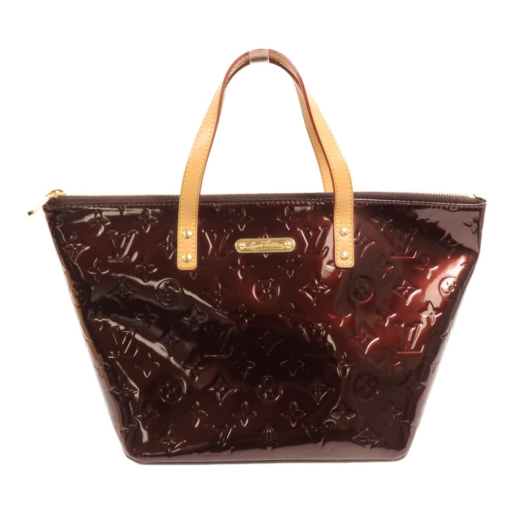 Louis Vuitton Bellevue PM Vernis Red: Authenticated genuine Louis Vuitton Bellevue PM handbag in red Mono Vernis patent leather with gold-tone hardware. Includes storage bags. Product no. FL2110. Approx. W23 x H22 x D18 cm with 33 cm