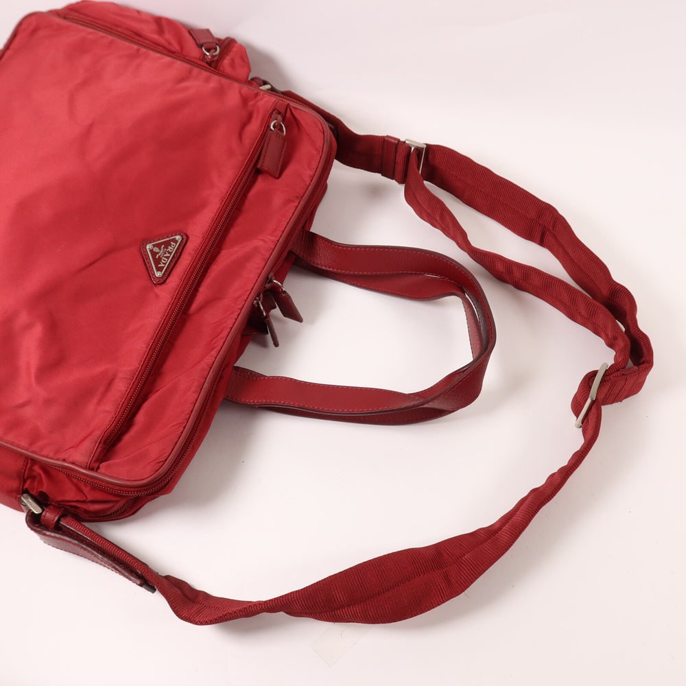 Prada Tessuto 2 Way Shoulder Bag Red - 11
