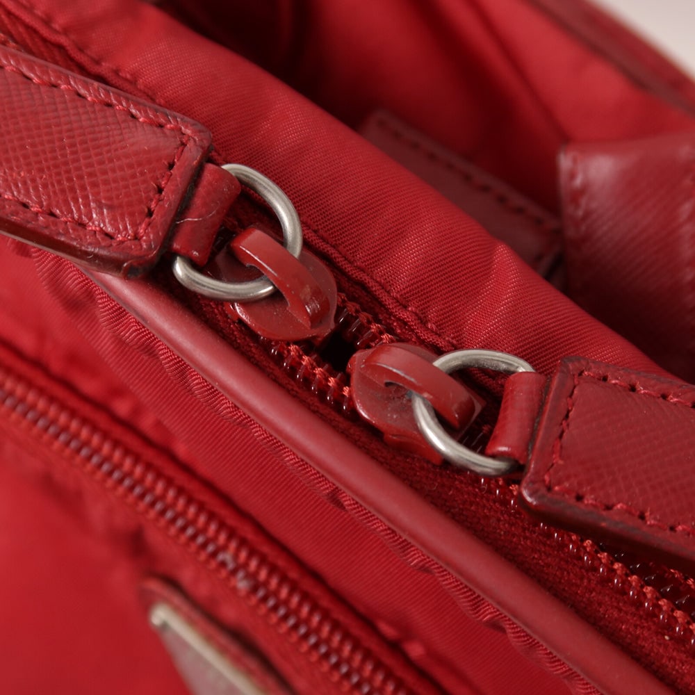 Prada Tessuto 2 Way Shoulder Bag Red - 14