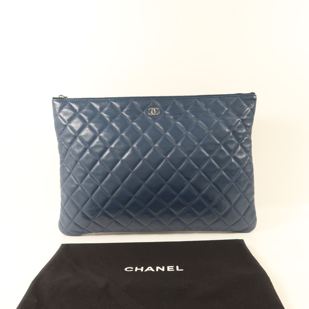 Chanel Lambskin Pouch Blue - 10