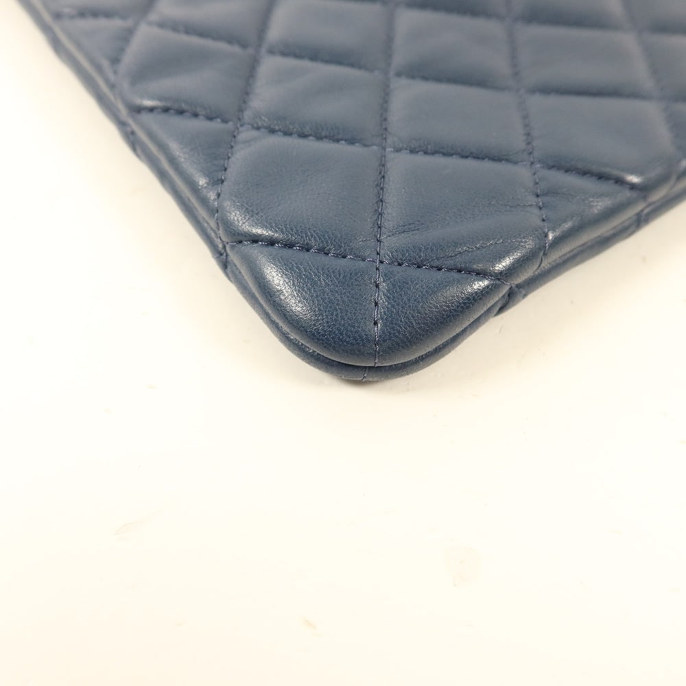 Chanel Lambskin Pouch Blue - 12