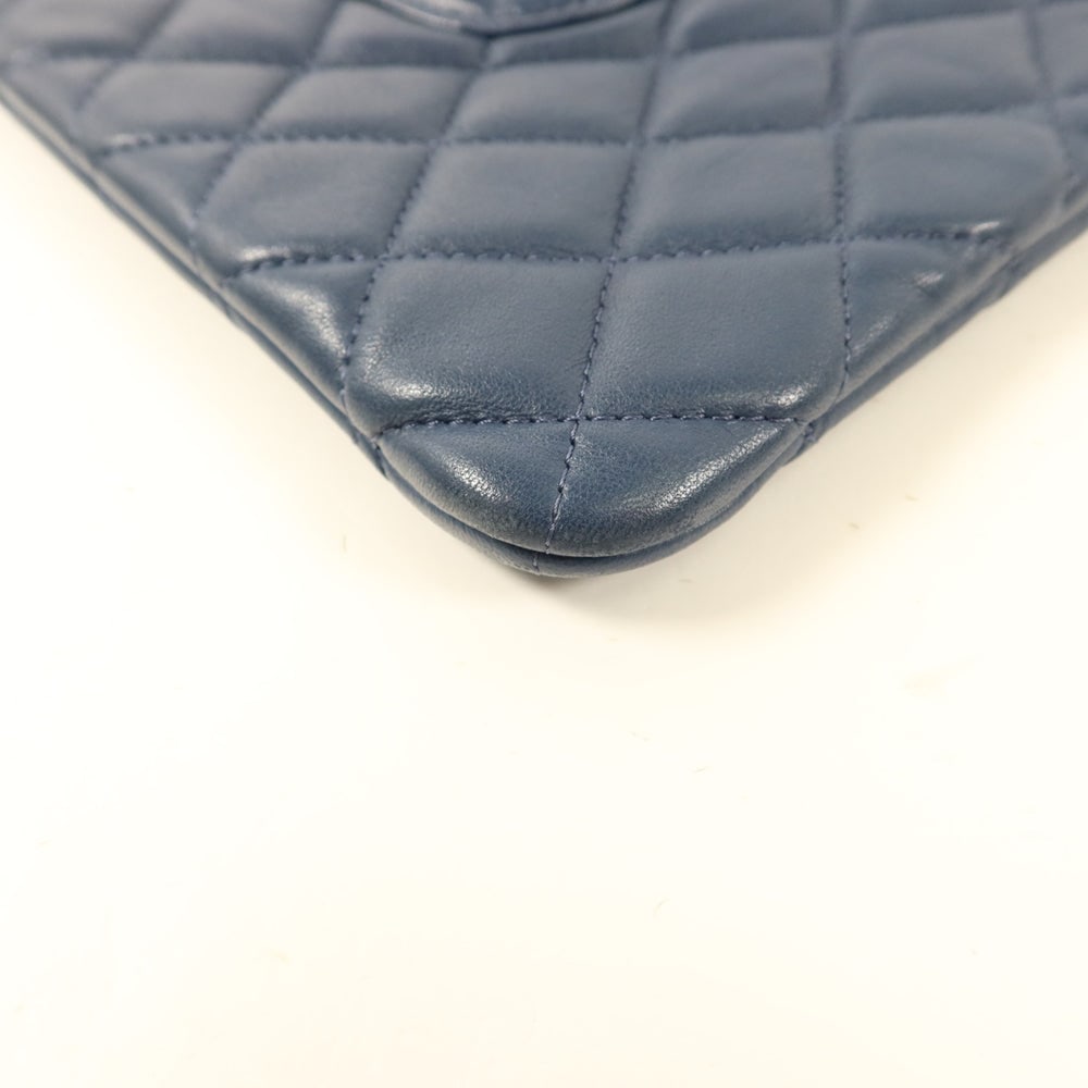 Chanel Lambskin Pouch Blue - 13