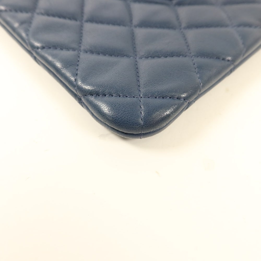 Chanel Lambskin Pouch Blue - 14