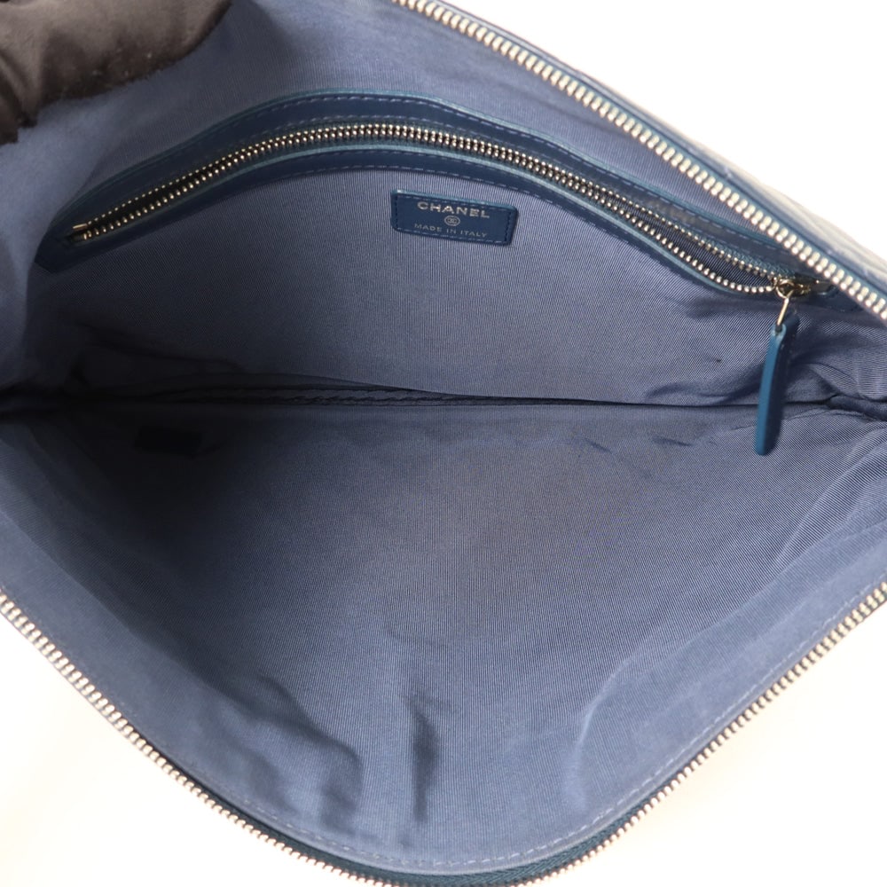 Chanel Lambskin Pouch Blue - 5
