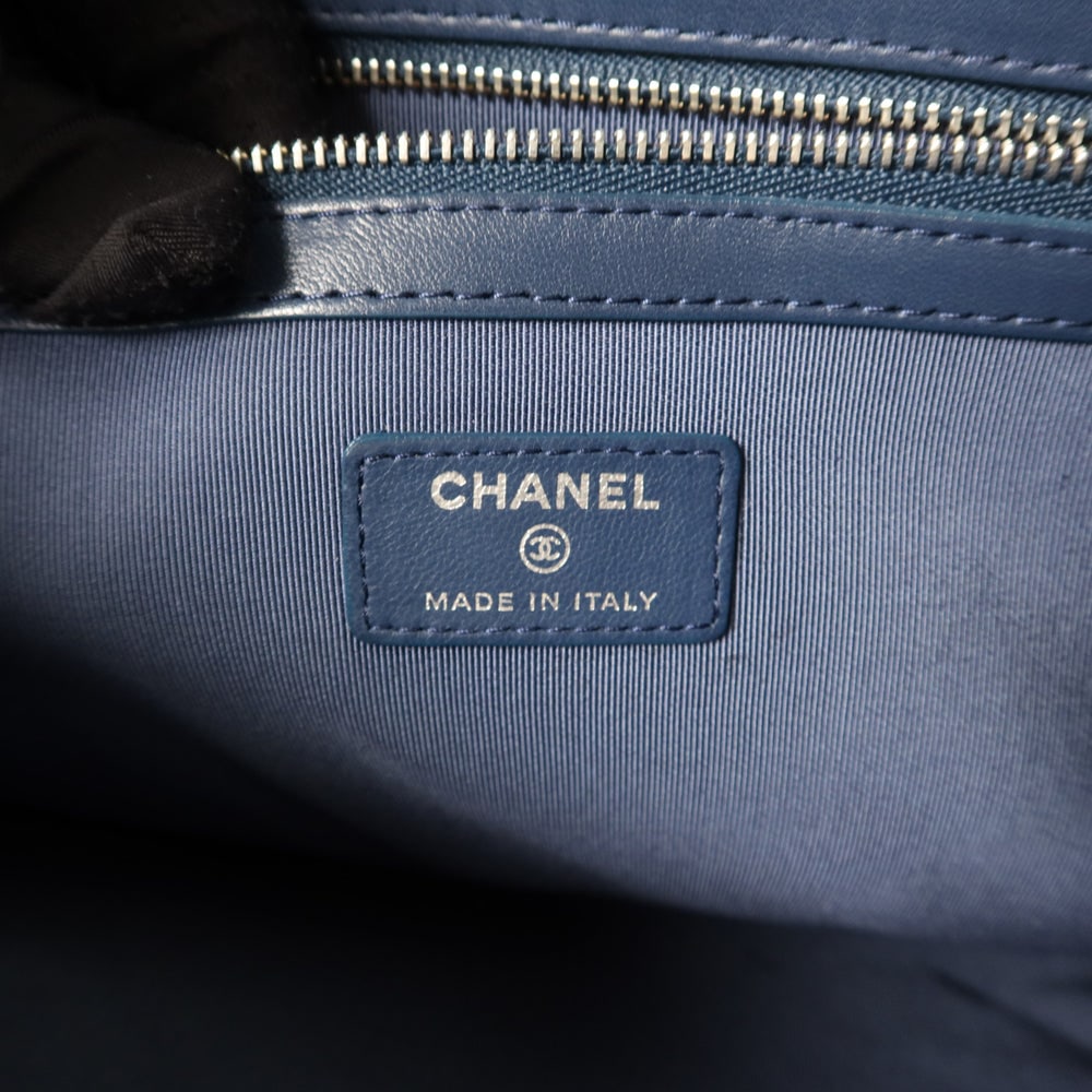Chanel Lambskin Pouch Blue - 6