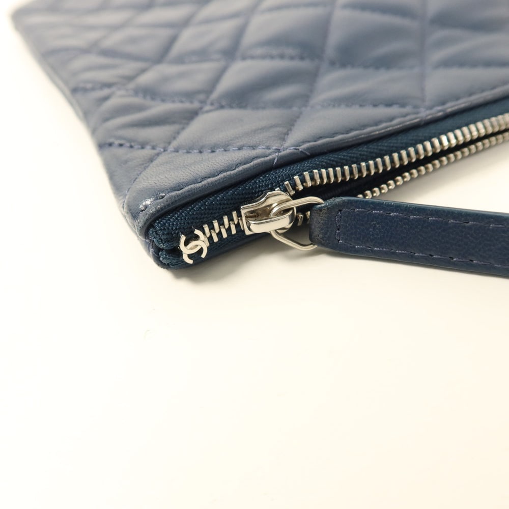 Chanel Lambskin Pouch Blue - 8