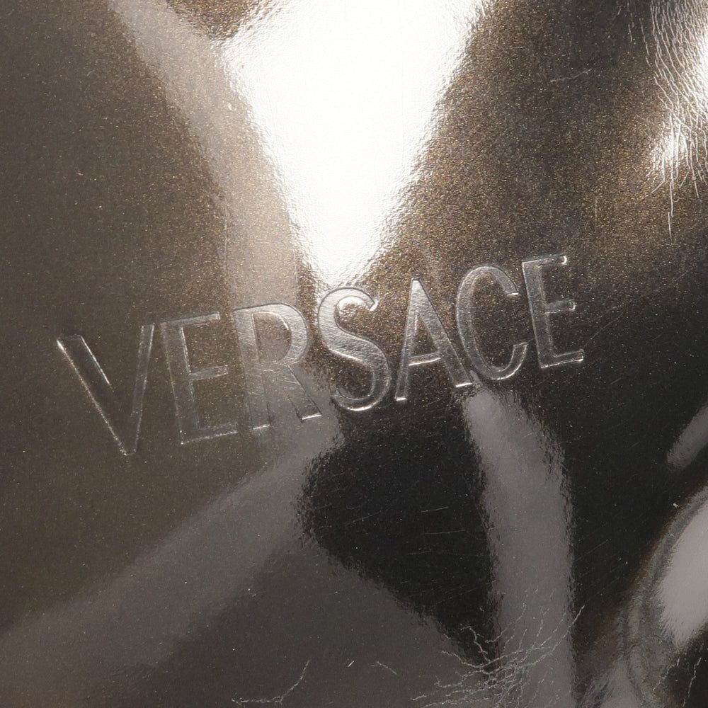 Versace Patent Handbag Black - 10