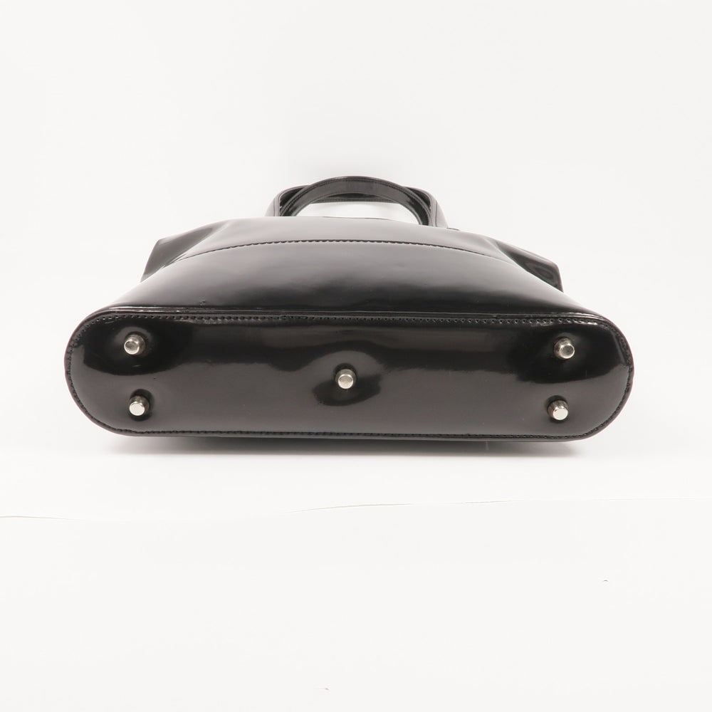 Versace Patent Handbag Black - 4